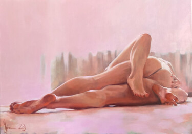 Pintura titulada "Pink morning." por Igor Shulman, Obra de arte original, Oleo Montado en Bastidor de camilla de madera