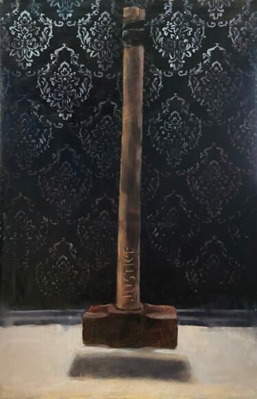 Painting titled "Justice." by Igor Shulman, Original Artwork, Oil Mounted on Wood Stretcher frame