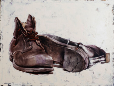 Schilderij getiteld "Shoes of my dady" door Igor Shulman, Origineel Kunstwerk, Olie