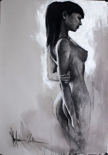 Рисунок под названием "Nude #340" - Igor Shulman, Подлинное произведение искусства, Мел