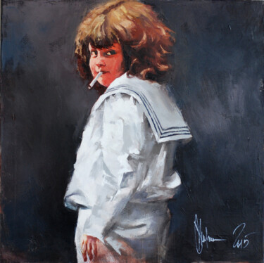 Pintura intitulada "Portrait of Michal" por Igor Shulman, Obras de arte originais, Óleo