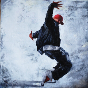 Painting titled "Street dancer II" by Igor Shulman, Original Artwork, Oil
