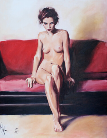 Malerei mit dem Titel "Lisa" von Igor Shulman, Original-Kunstwerk, Öl