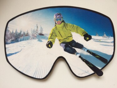 Картина под названием "Горные лыжи 3 D." - Игорь Сурков, Подлинное произведение искусства, Масло