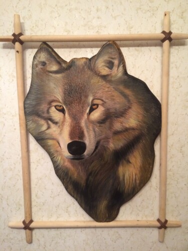 Картина под названием "волк" - Игорь Сурков, Подлинное произведение искусства, Масло
