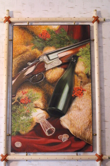 Картина под названием "Охотничий натюрморт…" - Игорь Сурков, Подлинное произведение искусства, Масло