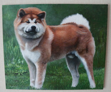 Картина под названием "Портрет собаки 2" - Игорь Сурков, Подлинное произведение искусства, Масло