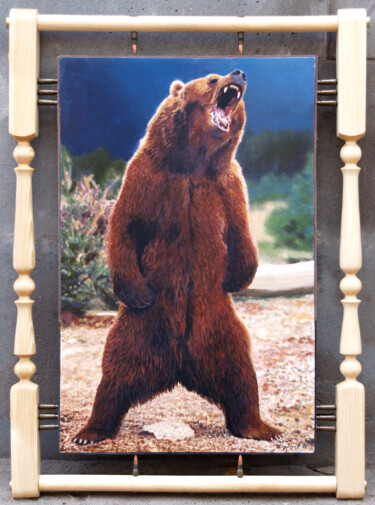 Peinture intitulée "Медведь" par Igor Surkov, Œuvre d'art originale, Huile
