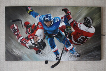 Malarstwo zatytułowany „Хоккей 3D” autorstwa Игорь Сурков, Oryginalna praca, Olej
