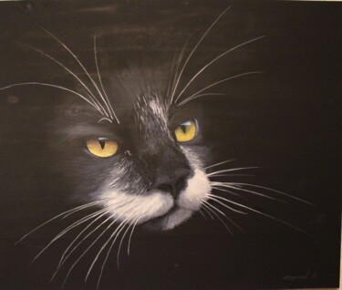 Картина под названием "Кошка" - Игорь Сурков, Подлинное произведение искусства, Масло