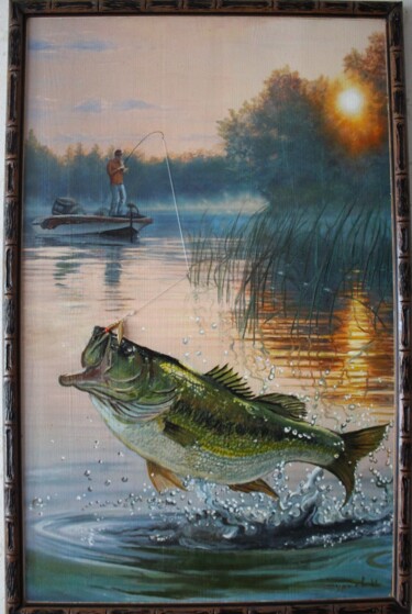 Картина под названием "Рыбалка 5" - Игорь Сурков, Подлинное произведение искусства, Масло