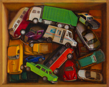 Картина под названием "The box" - Igor Sventitski, Подлинное произведение искусства, Масло Установлен на Деревянная рама для…