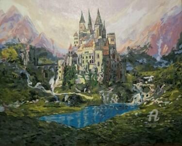 Peinture intitulée "замок сказочного ко…" par Igor Zemlianskii, Œuvre d'art originale, Acrylique