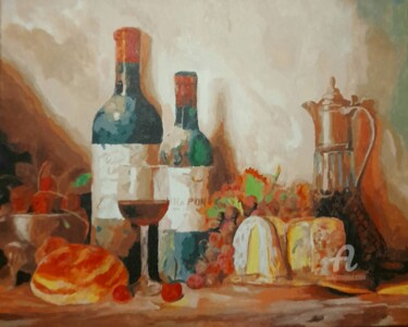 Painting titled "Виноградное настрое…" by Igor Zemlianskii, Original Artwork, Acrylic