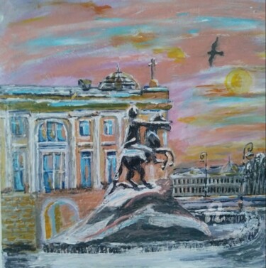 Pintura intitulada "Медный всадник" por Igor Zemlianskii, Obras de arte originais, Acrílico