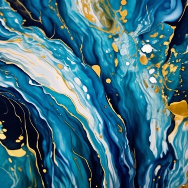 Картина под названием "Река времени" - Игорь Жильцов, Подлинное произведение искусства, Изображение, сгенерированное ИИ