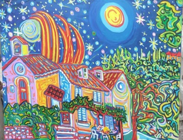 绘画 标题为“Nuit d'équinoxe a S…” 由Igor Marceau, 原创艺术品, 丙烯 安装在木质担架架上