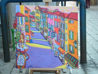 Peinture intitulée "La rue grande" par Igor Marceau, Œuvre d'art originale