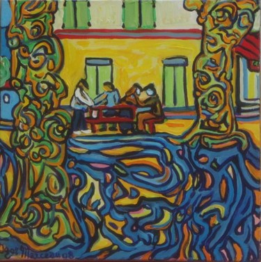 Painting titled "Sous les arbres à M…" by Igor Marceau, Original Artwork