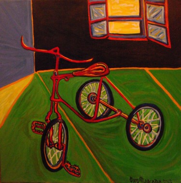 Painting titled "le tricycle de l'ar…" by Igor Marceau, Original Artwork, Oil