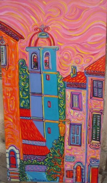Pintura intitulada "mon beau village ro…" por Igor Marceau, Obras de arte originais
