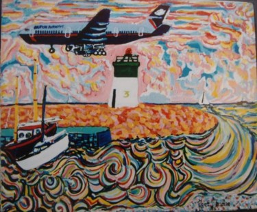 Painting titled "Escale à port St La…" by Igor Marceau, Original Artwork