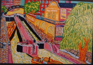 Painting titled "Londres.Camden Lock" by Igor Marceau, Original Artwork