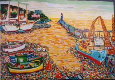 Painting titled "le port de nice" by Igor Marceau, Original Artwork