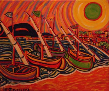 Malerei mit dem Titel "Cannes dans la lumi…" von Igor Marceau, Original-Kunstwerk, Öl