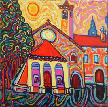 Schilderij getiteld "Mougins ,notre dame…" door Igor Marceau, Origineel Kunstwerk