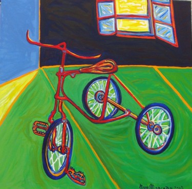 Painting titled "Le tricycle du Canu…" by Igor Marceau, Original Artwork, Oil