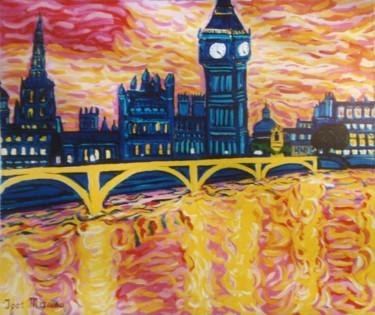 Картина под названием "Londres, le parleme…" - Igor Marceau, Подлинное произведение искусства