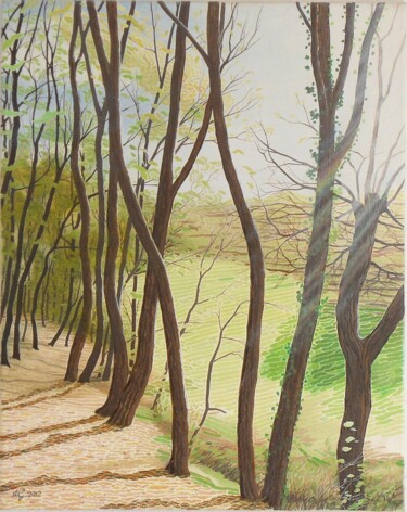 Peinture intitulée "Waldparkallee" par Igors Gengeris, Œuvre d'art originale, Huile