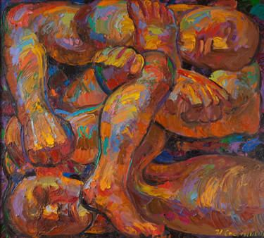 Картина под названием "единоборство" - Игорь Семенихин, Подлинное произведение искусства