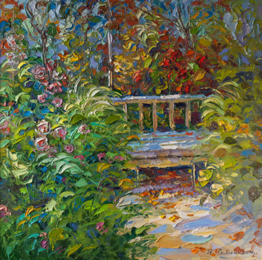 Картина под названием "уголок сада" - Игорь Семенихин, Подлинное произведение искусства