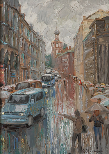 Картина под названием "Москва улица петров…" - Игорь Семенихин, Подлинное произведение искусства