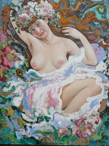 Painting titled "нимфа" by Igor Semenikhin, Original Artwork