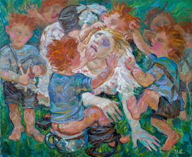 Painting titled "Няня" by Igor Semenikhin, Original Artwork