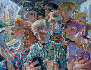 Painting titled "Маршрутное такси" by Igor Semenikhin, Original Artwork