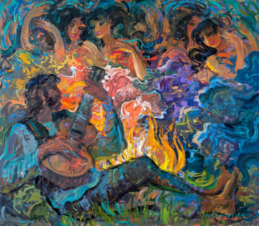 Картина под названием "Цыгане" - Игорь Семенихин, Подлинное произведение искусства