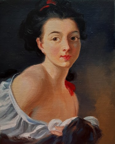 Pintura intitulada "Copie d'un portrait" por Igor Stepanov, Obras de arte originais, Óleo