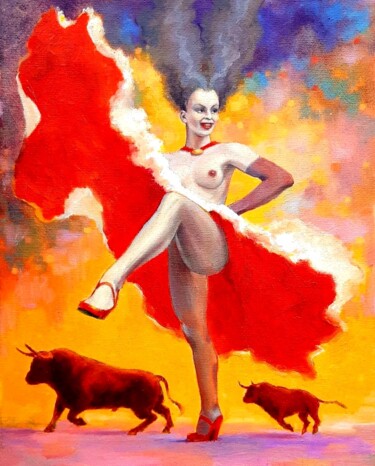 Ζωγραφική με τίτλο "la Danse aux taurea…" από Igor Stepanov, Αυθεντικά έργα τέχνης, Λάδι