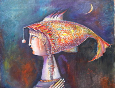 Painting titled "Fishat" by Tyshler, Original Artwork, Acrylic