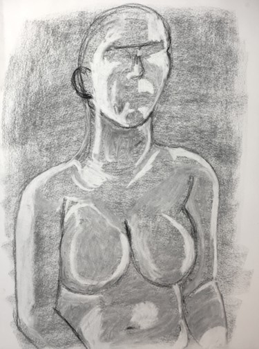 Drawing titled "Strength" by Igzotic, Original Artwork, Charcoal