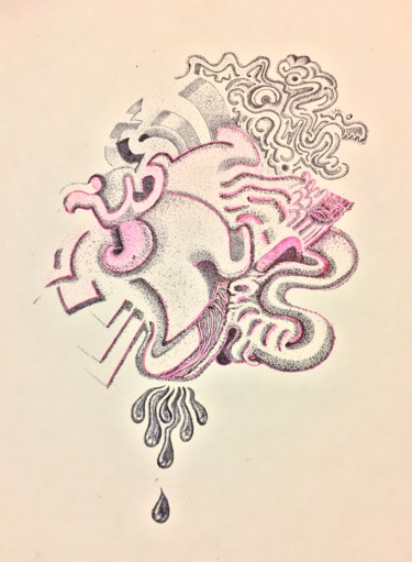 Σχέδιο με τίτλο "Hogwash" από Igzotic, Αυθεντικά έργα τέχνης, Στυλό