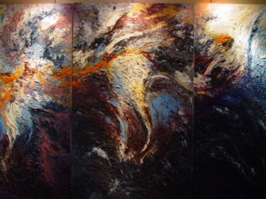 Painting titled "L'eau, le ciel et l…" by Ihab Mikhail, Original Artwork, Oil