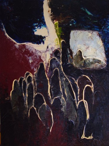 Painting titled "Resurrection" by Ihab Mikhail, Original Artwork, Oil