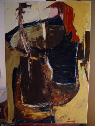 Painting titled "My dear Cello!" by Ihab Mikhail, Original Artwork, Oil