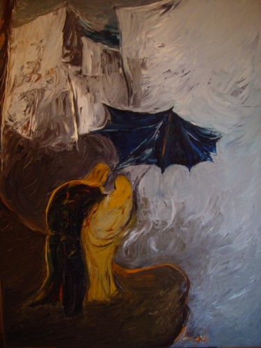 Painting titled "You went away!" by Ihab Mikhail, Original Artwork, Oil
