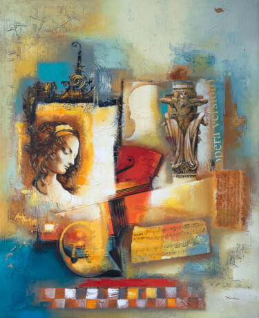Картина под названием "OPUS-II" - Ihar Kavaleu, Подлинное произведение искусства, Масло Установлен на Деревянная рама для но…